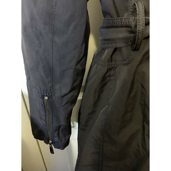 Vince Camuto Women’s Sz M Blue Jacket Trench Coat with belt rain - Picture 8 of 11
